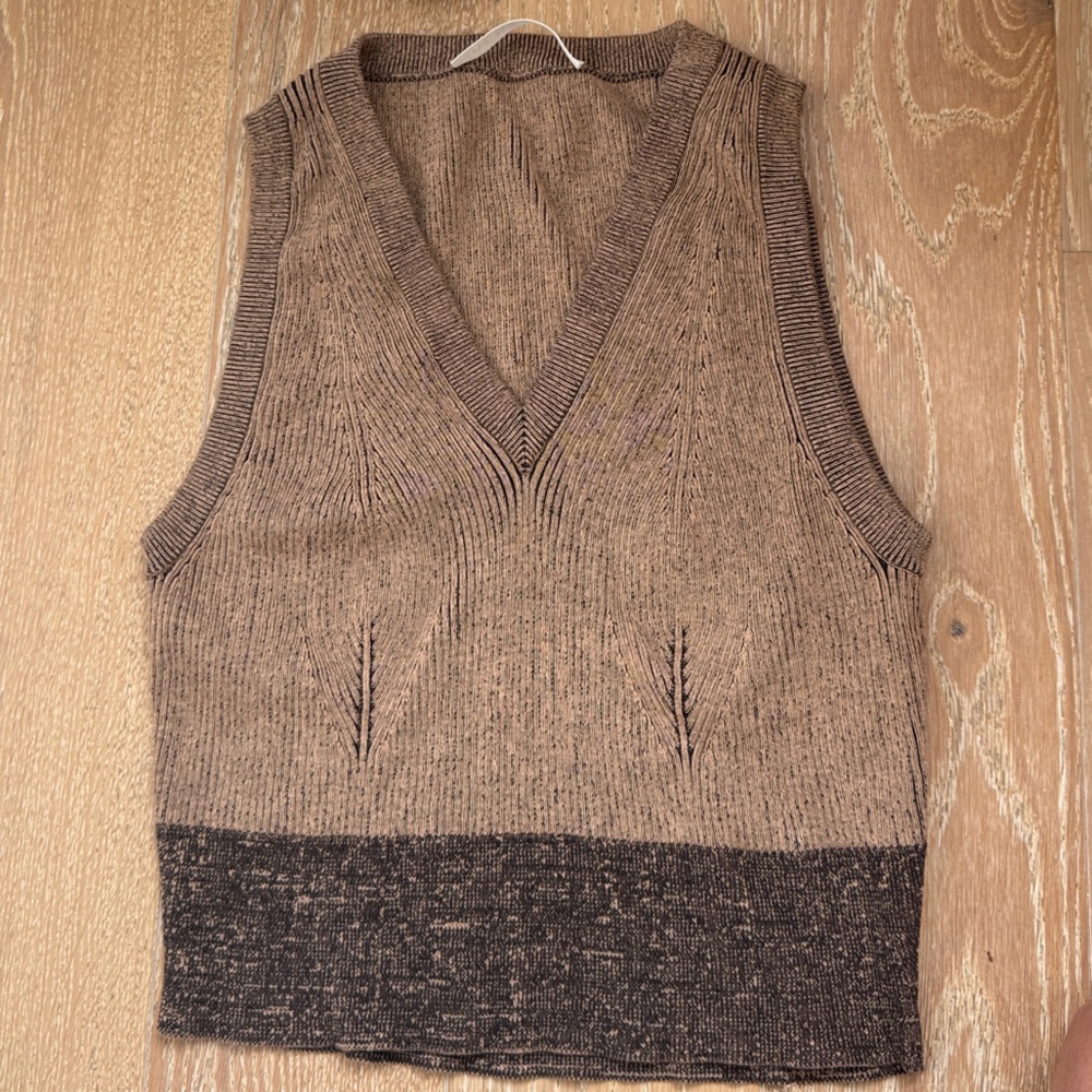 Live The Process Brown Knit Crop Top